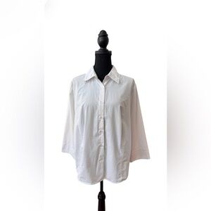 Jessica London White Button Down Shirt Blouse